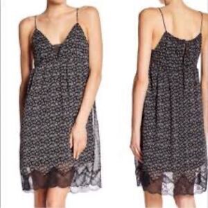 William Rast Canyon Dress medium floral black sleeveless lace hem